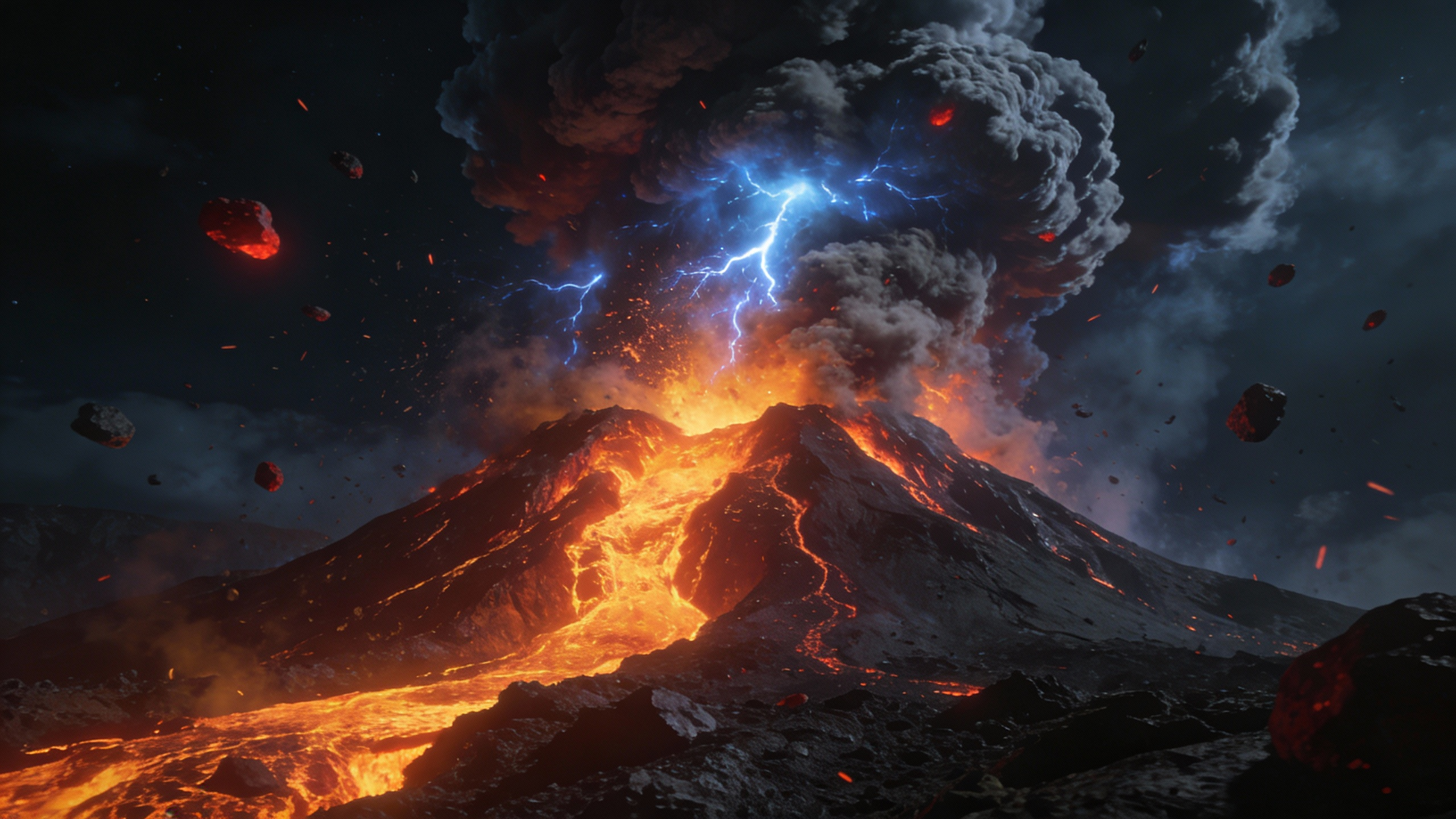 Извержение вулкана - исходное изображение
