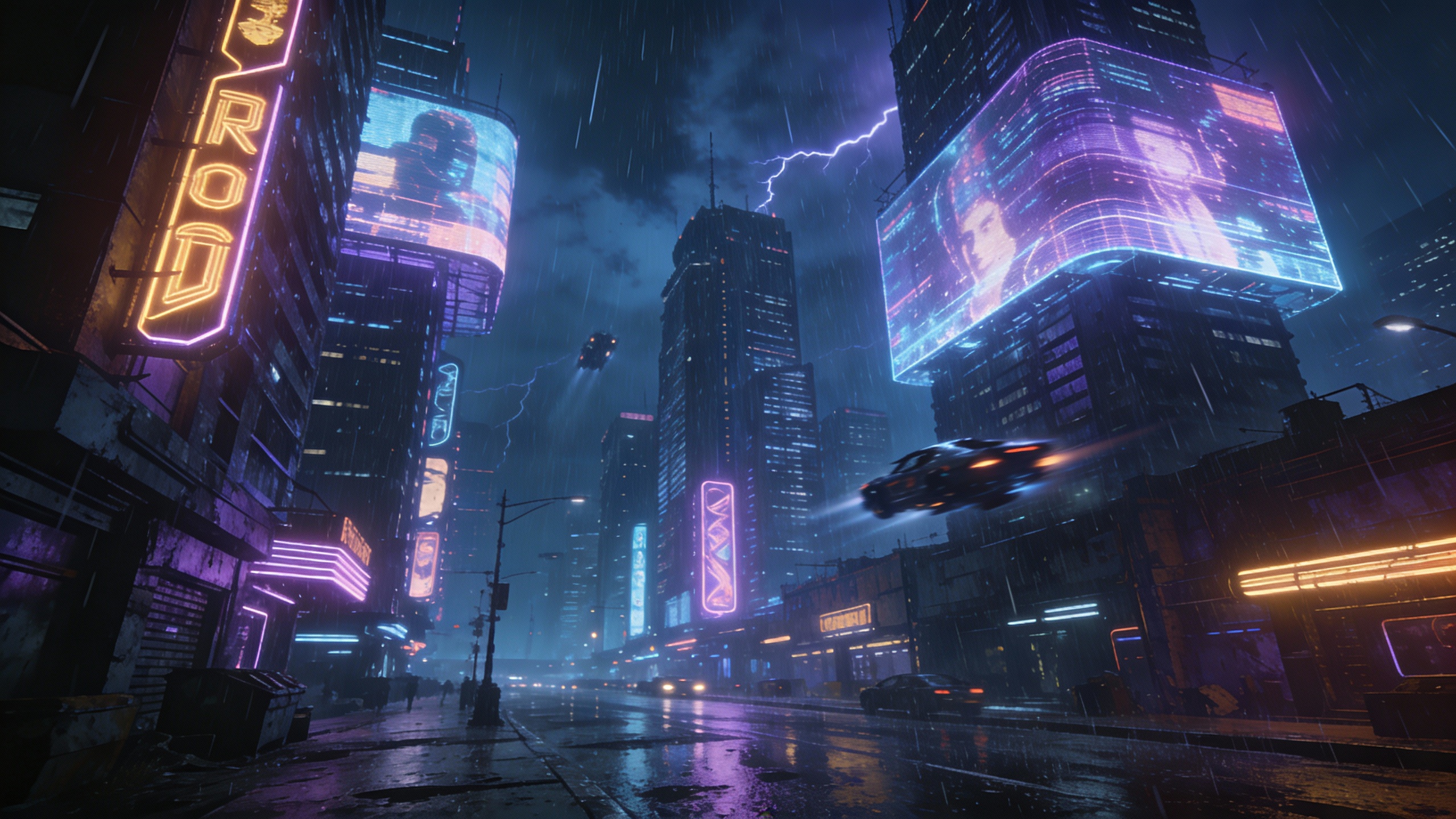 Киберпанк город - исходное изображение