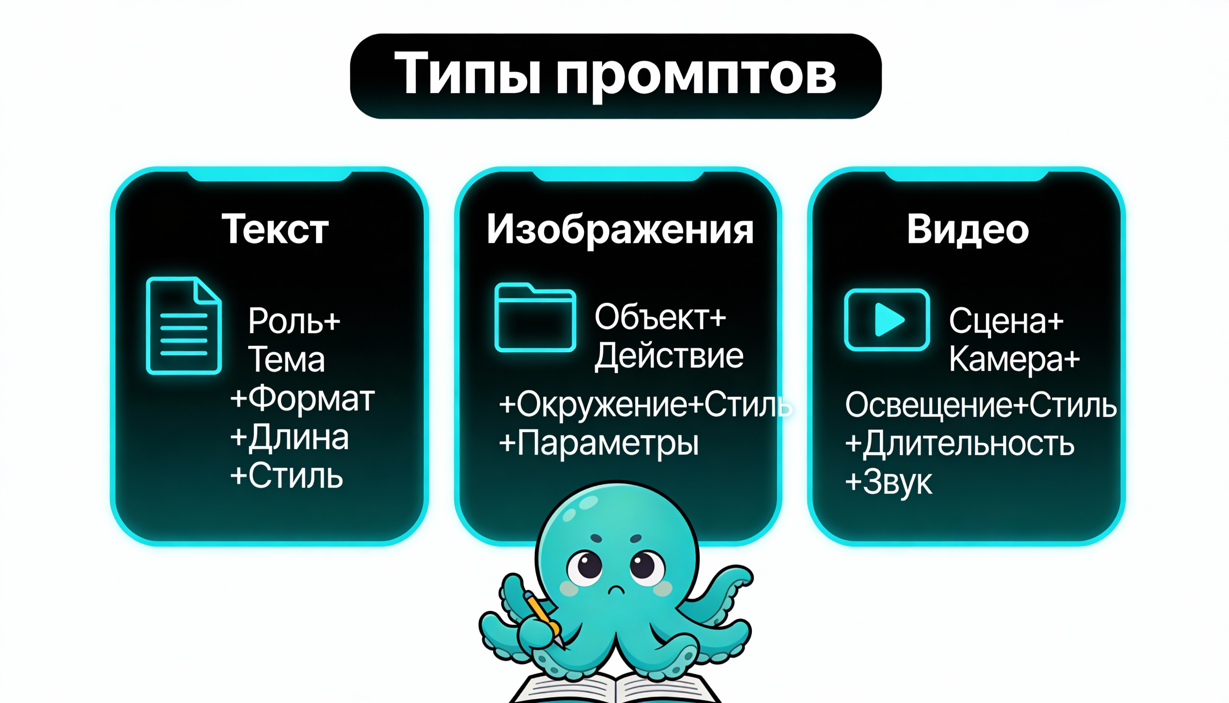 Инфографика: типы промптов и их структура