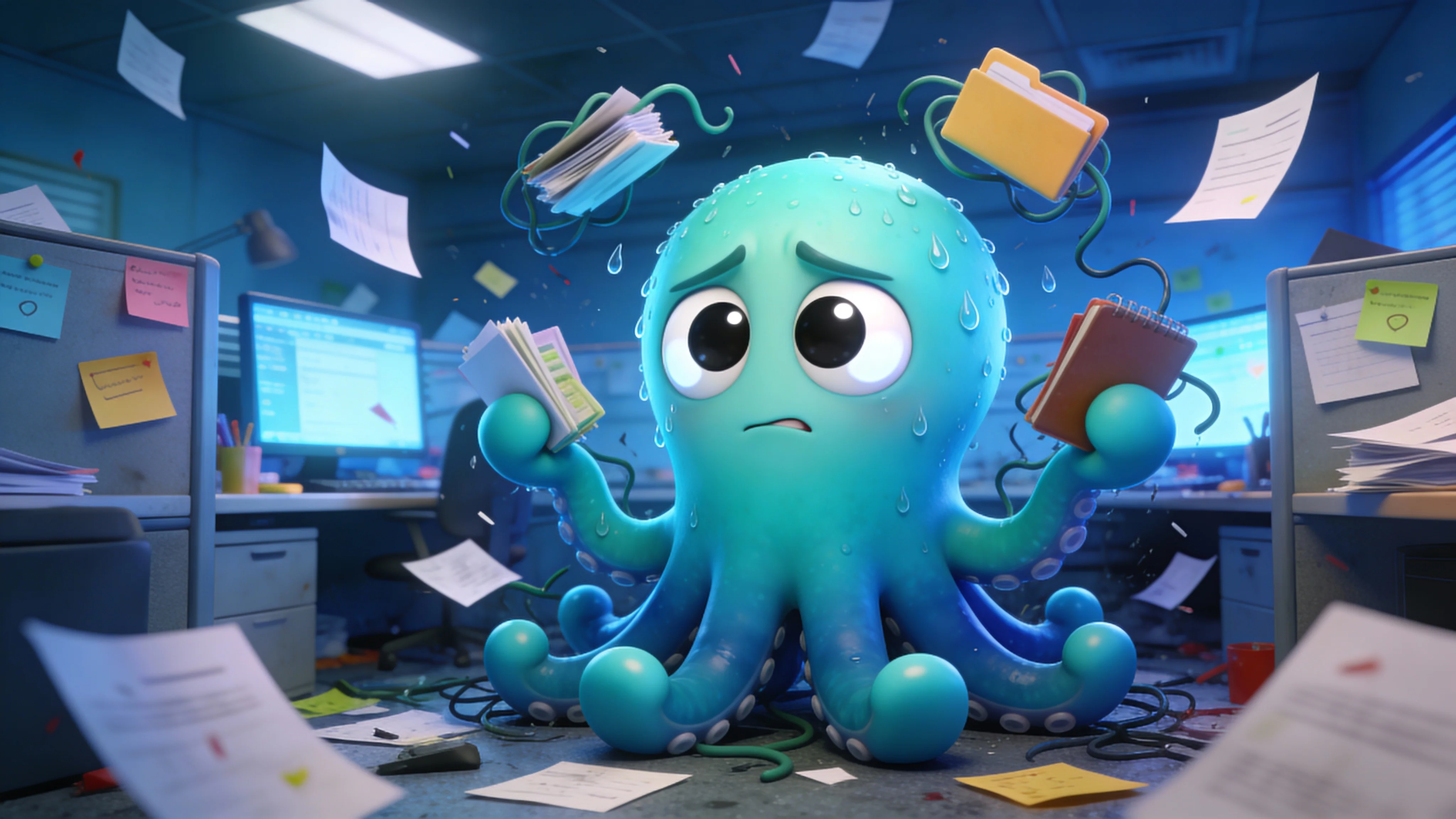 Осьминог запутался в создании презентации