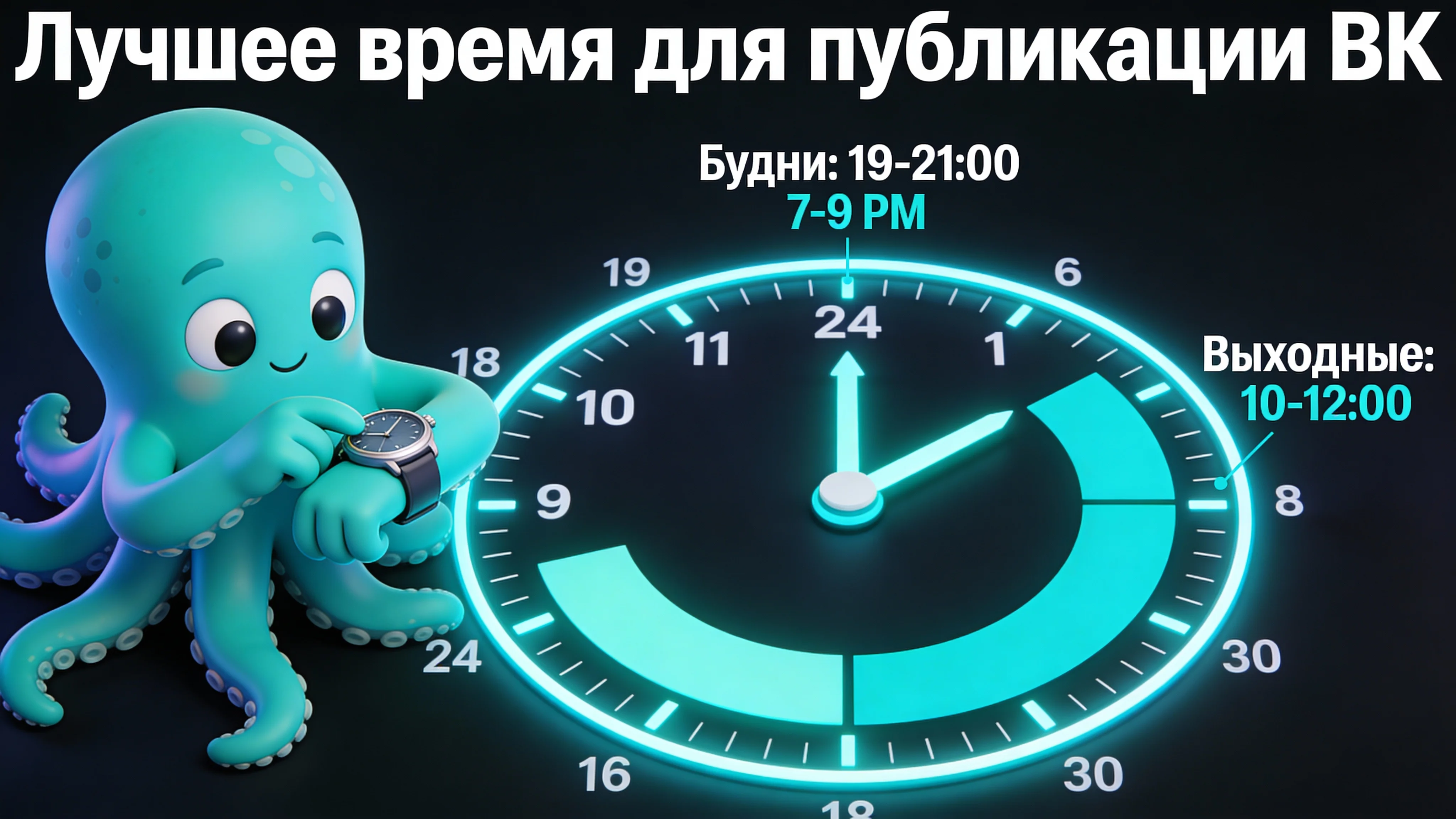 Инфографика: Лучшее время для публикации постов ВКонтакте
