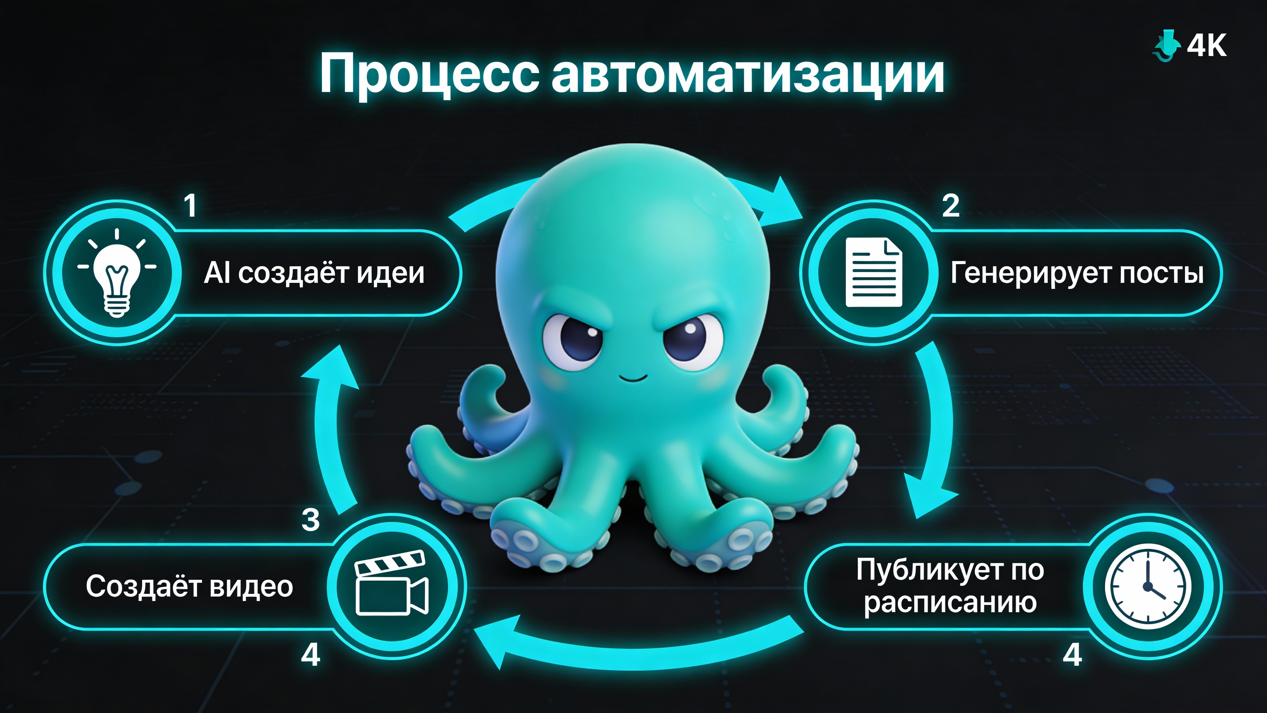 Инфографика: Процесс автоматизации канала ВКонтакте