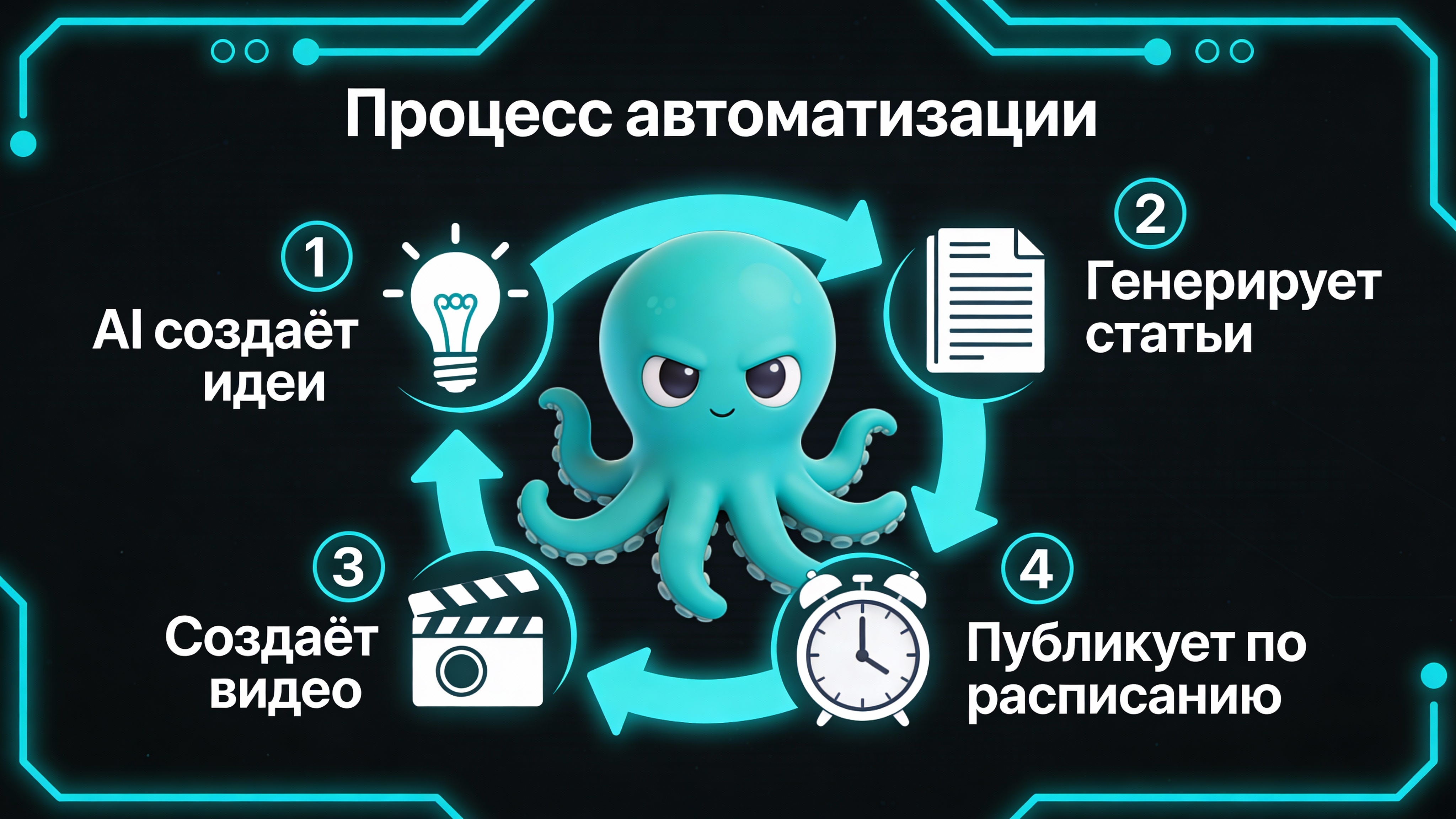 Инфографика: Процесс автоматизации канала Яндекс Дзен
