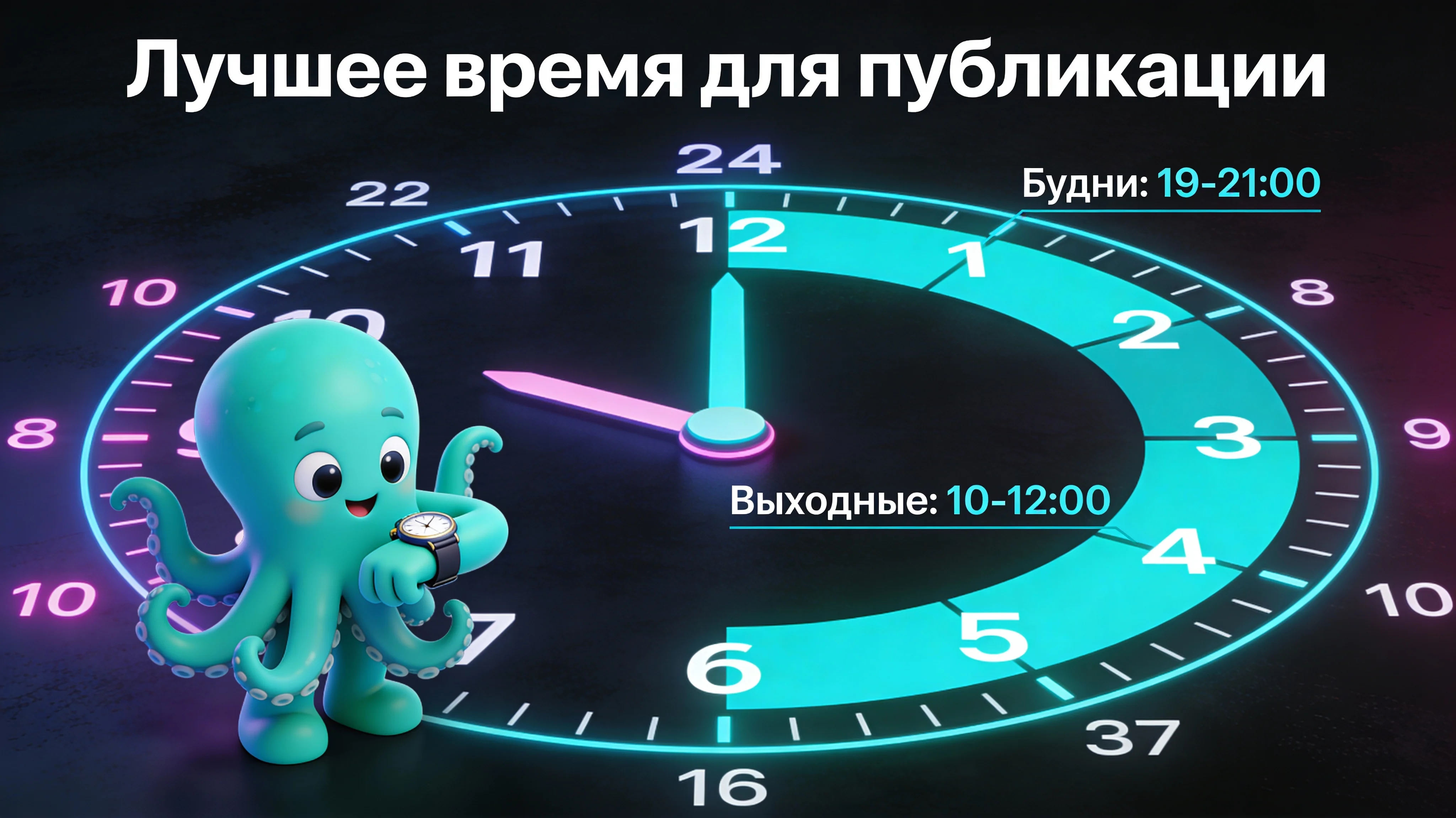 Инфографика: Лучшее время для публикации постов в Telegram