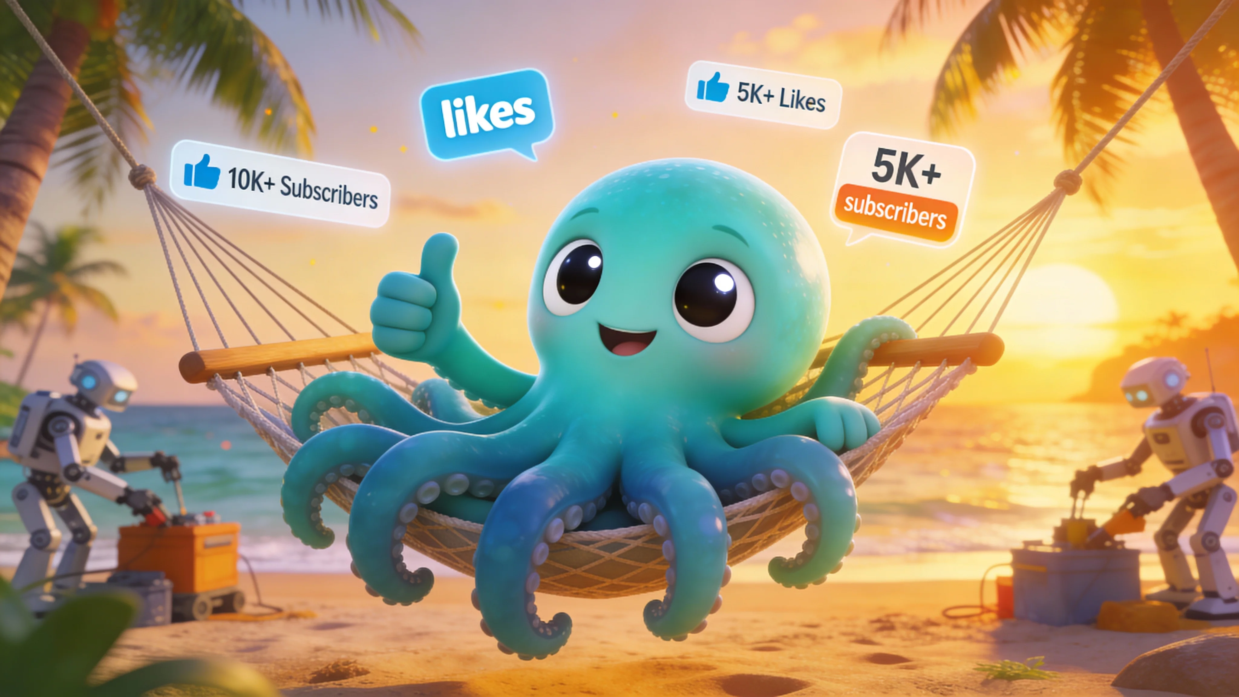 Осьминог празднует успех своего Telegram-канала