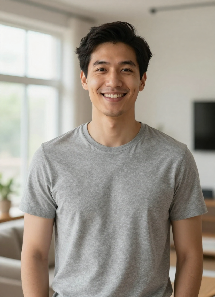 До: Обычное фото в повседневной одежде