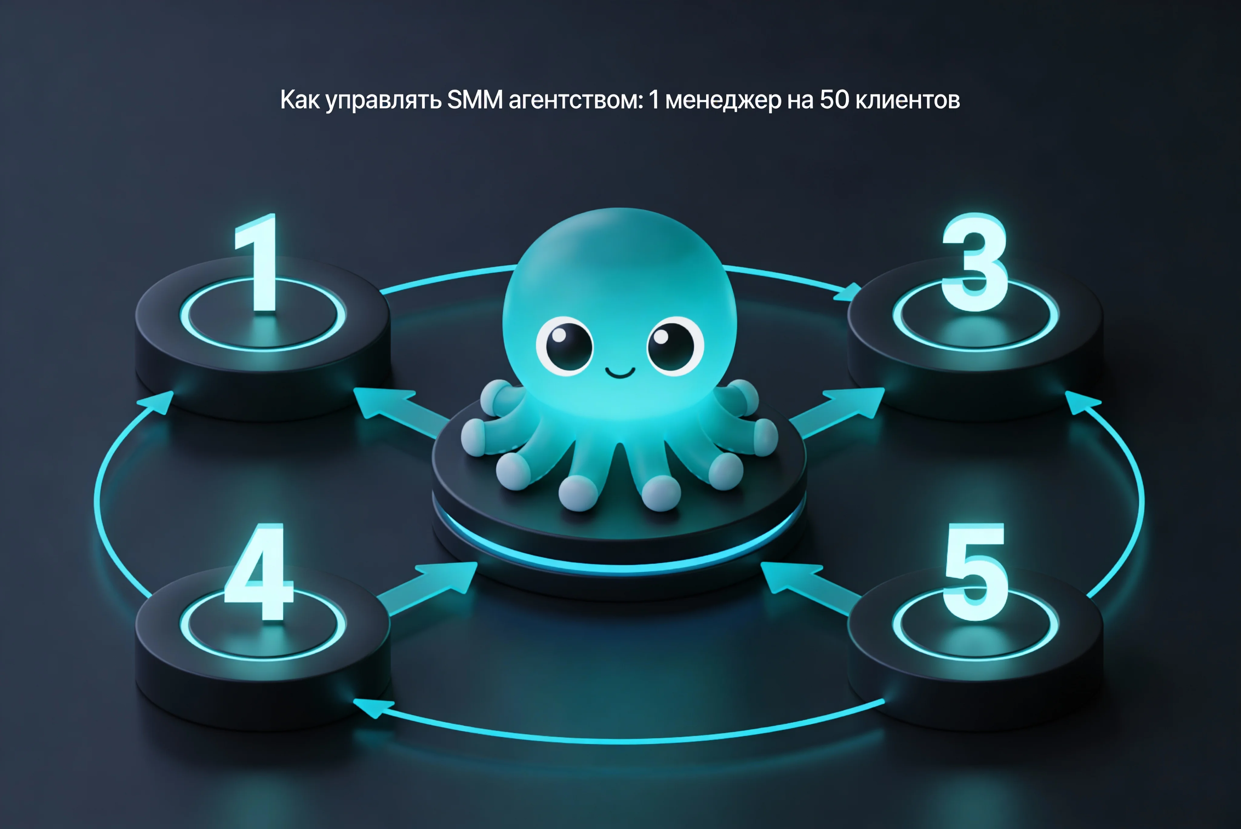 Инфографика: структура SMM агентства с AI автоматизацией