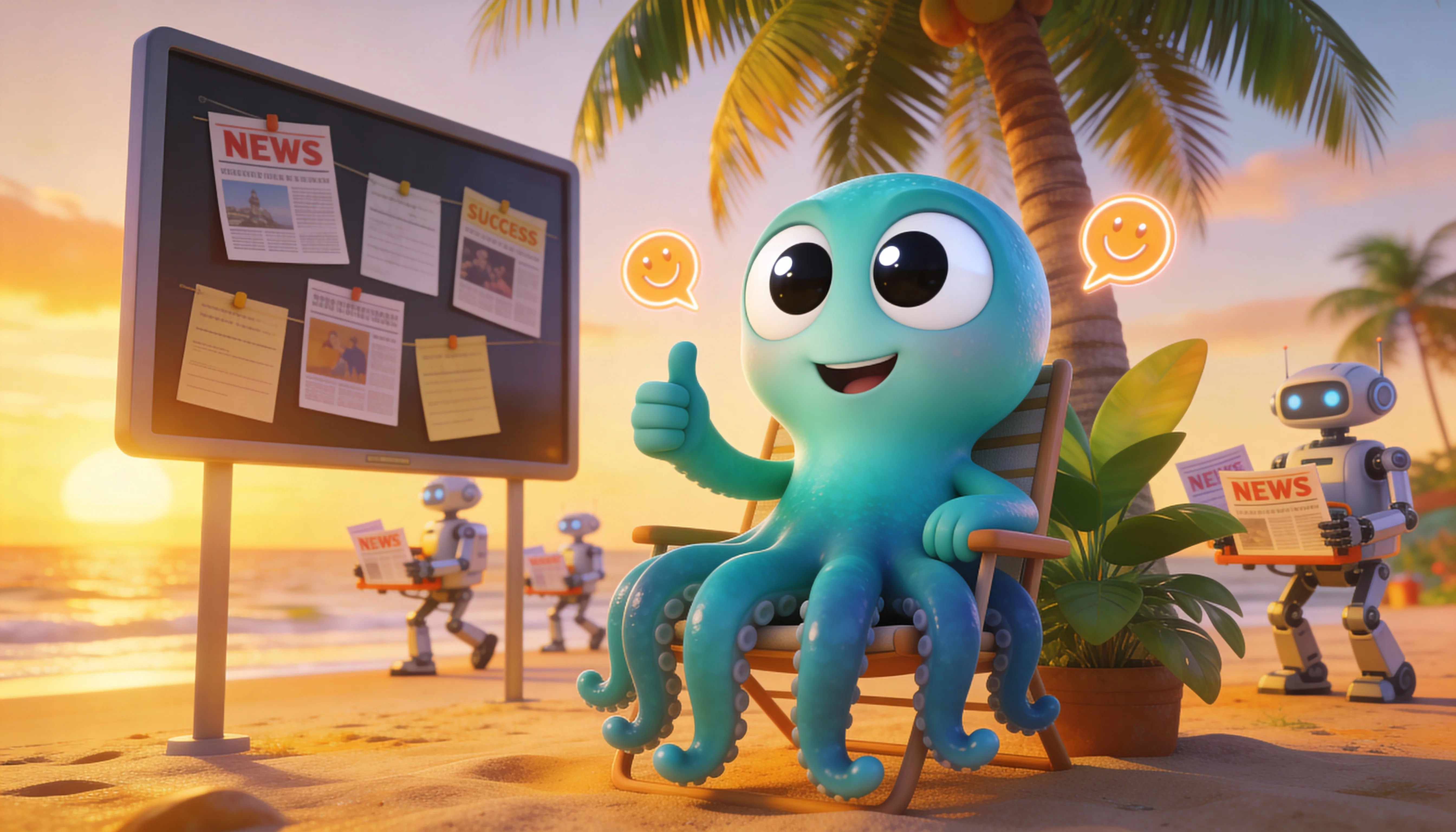 Октавио отдыхает, пока автопостинг публикует новости в Telegram