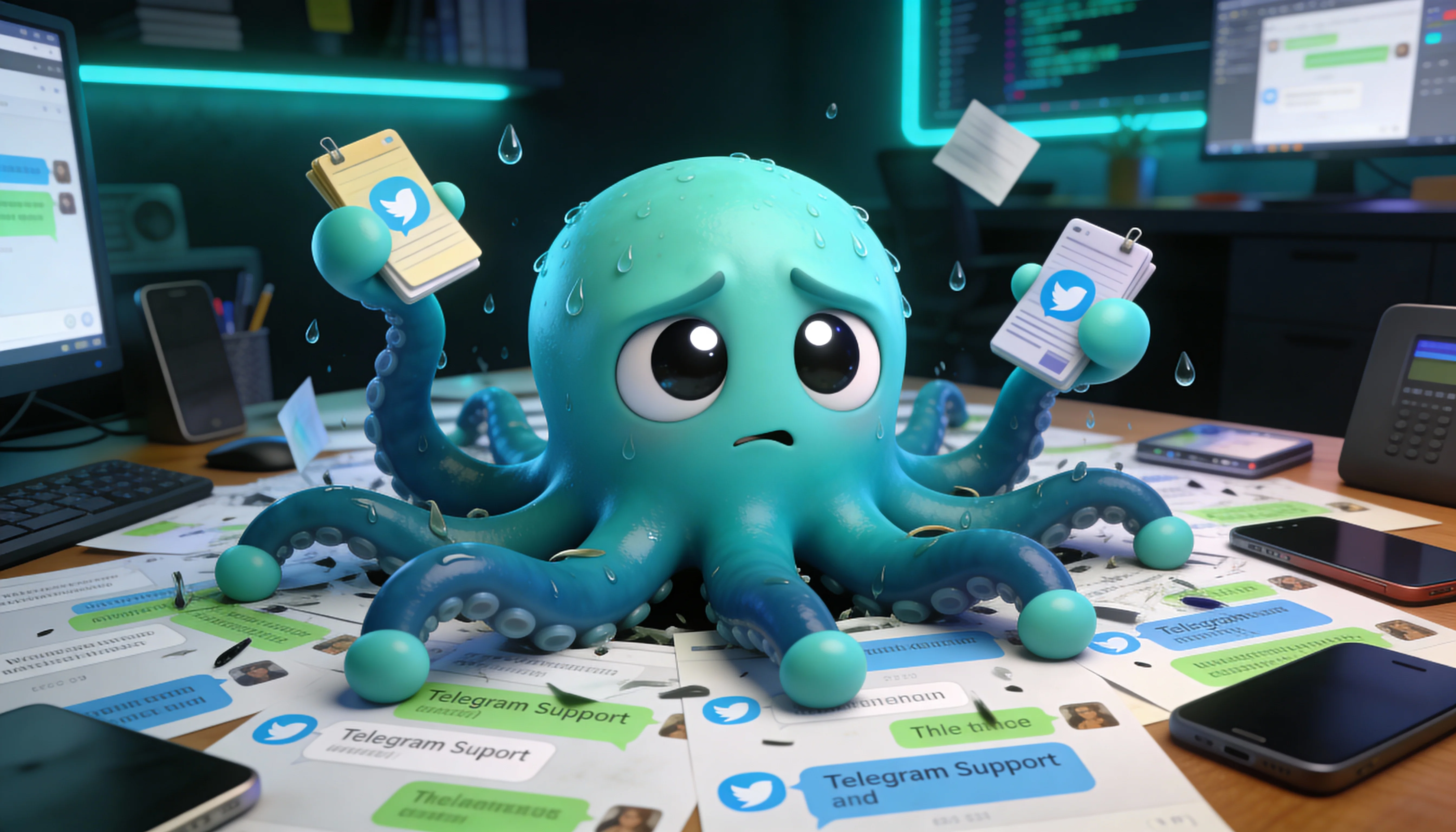 Иллюстрация: Октавио завален сообщениями и заявками в Telegram