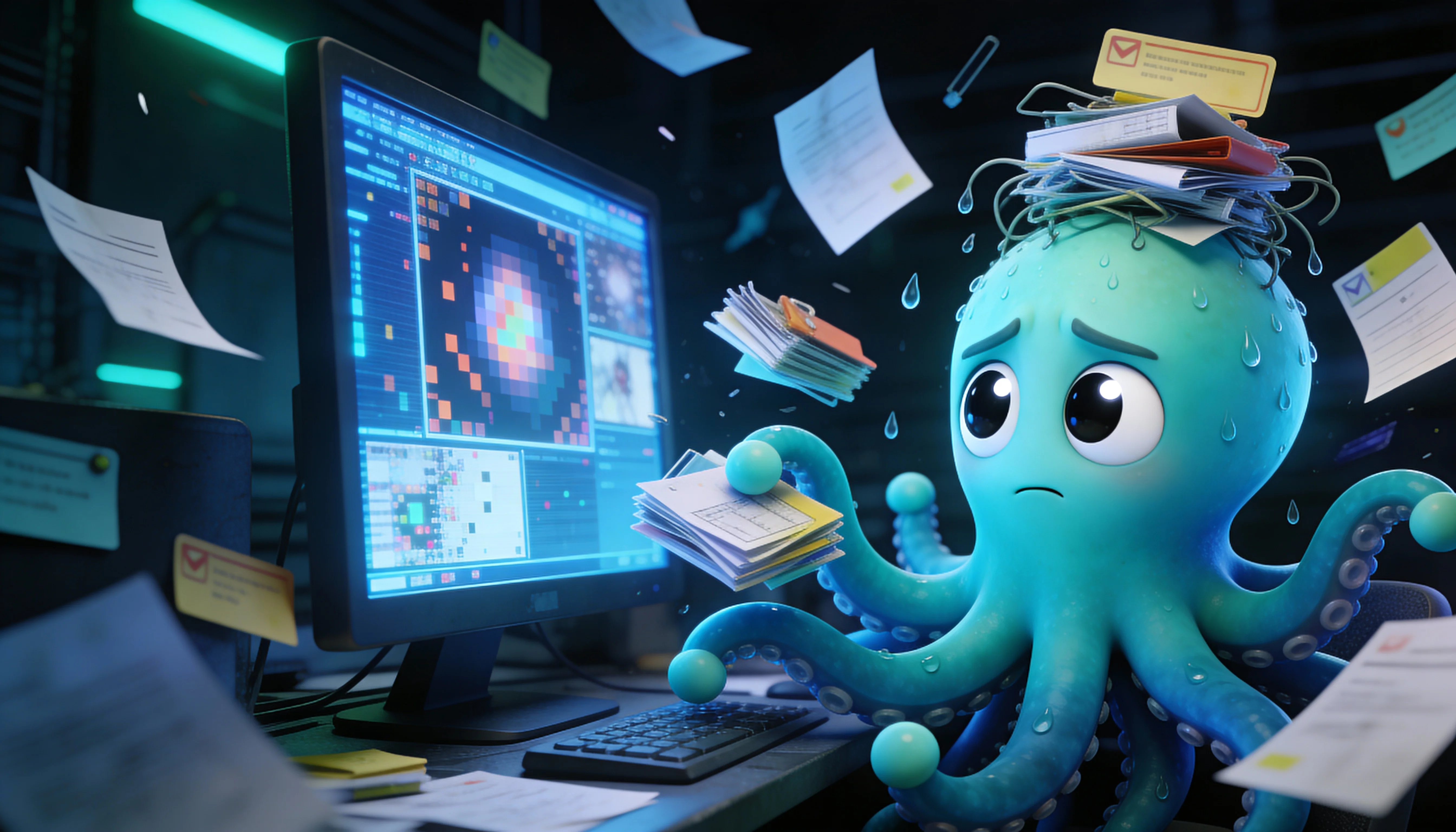 Октавио видит пиксельную картинку и расстраивается