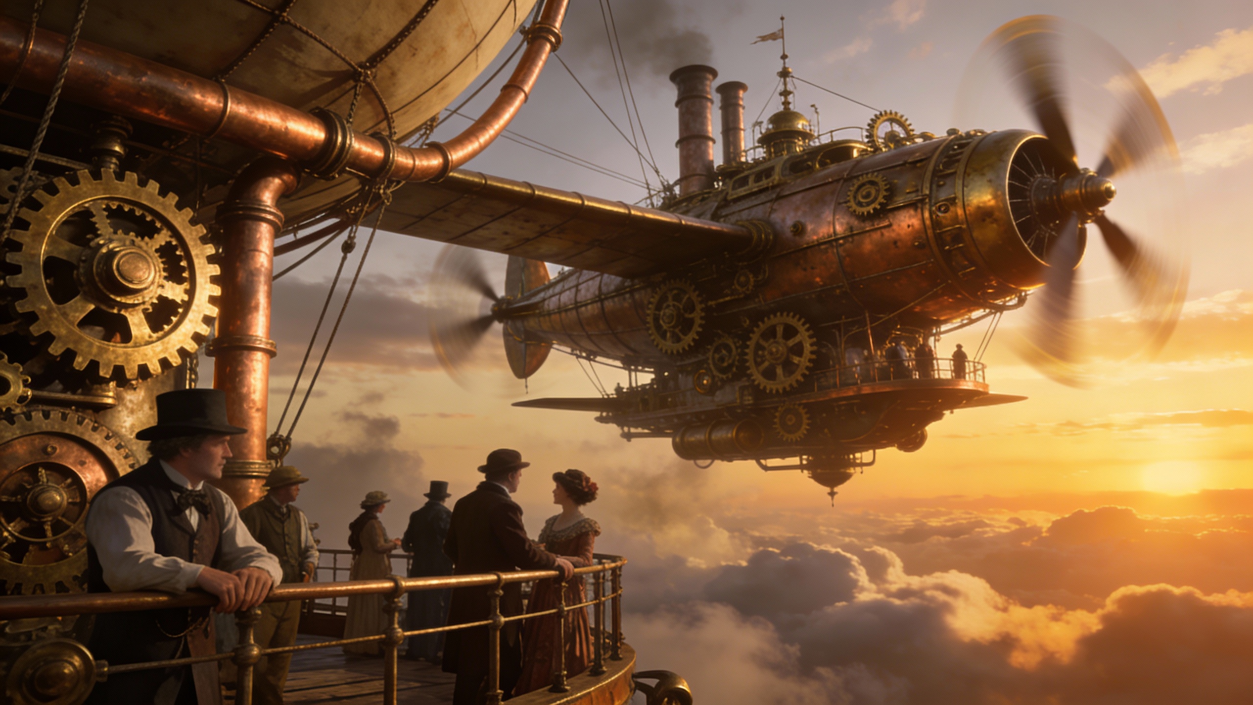 Стимпанк дирижабль